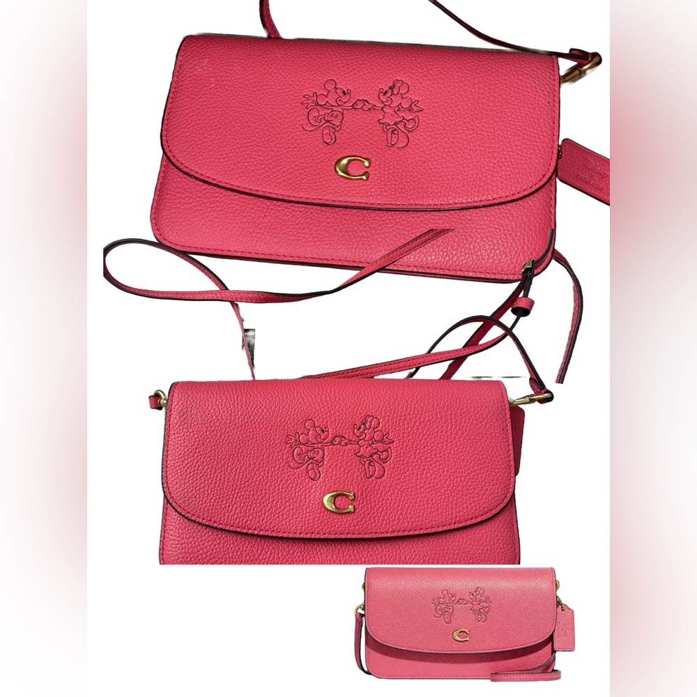 Coach Pink Crossbody Bag with Floral Embroidery